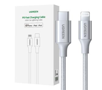 Kabel UGREEN Lightning do USB-C 2,0 PD 3A US304 1m Srebrny