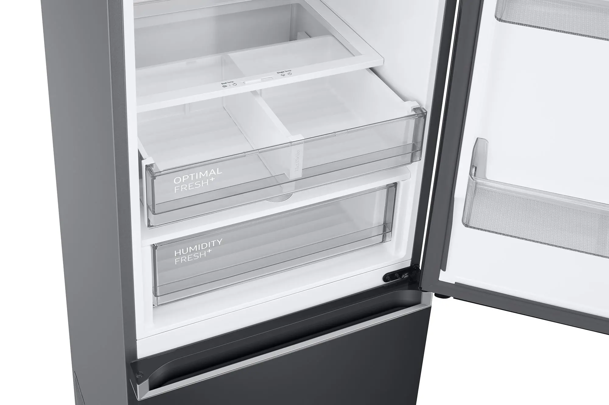Lodówka Samsung RB38C776CB1 Pełny No Frost 203cm Szuflada z kontrolą wilgotności Zdalne sterowanie Grafitowa Stal