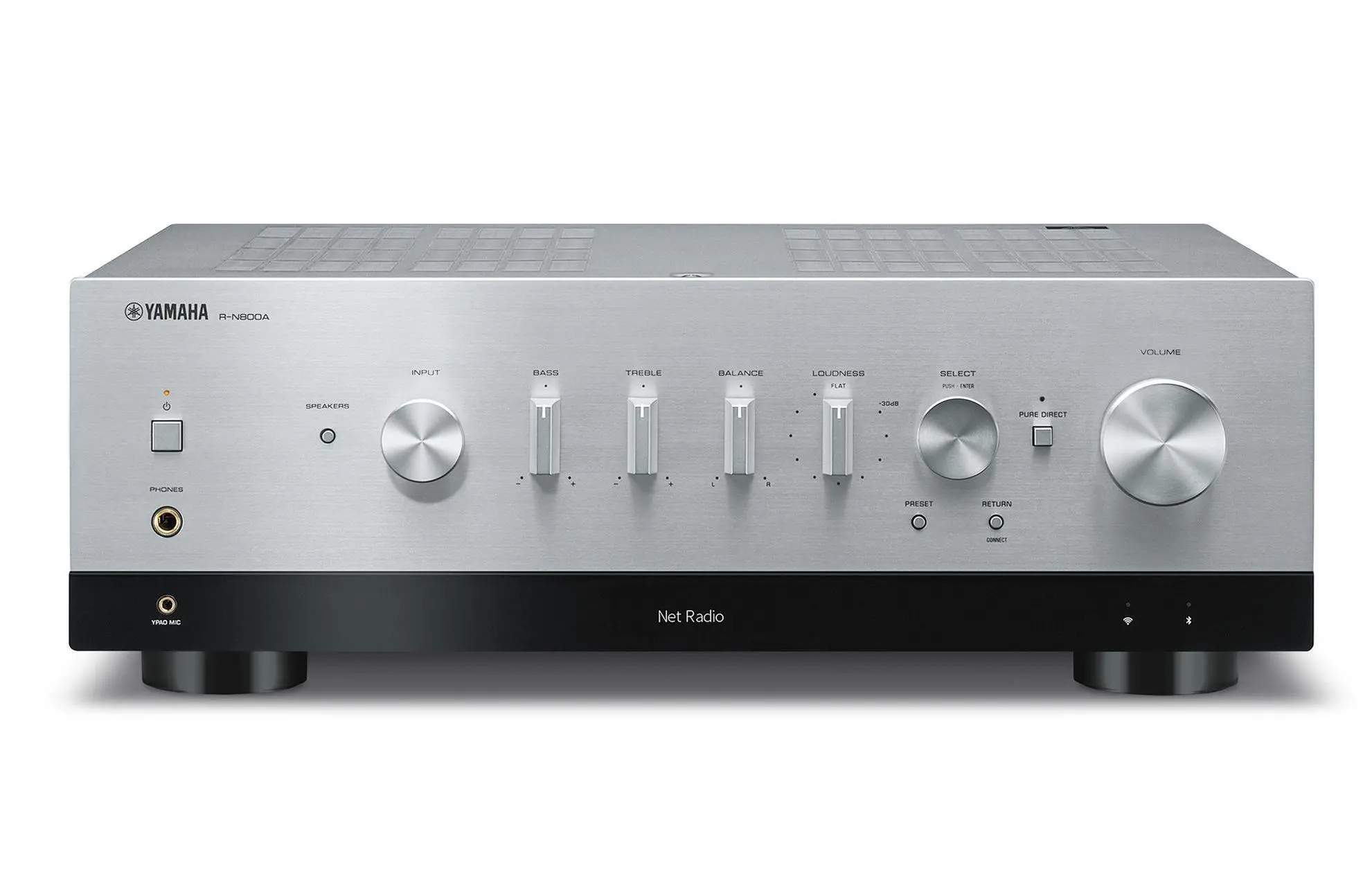 Amplituner Yamaha R-N800A 2.1-kanałowy Wi-Fi Bluetooth AirPlay Srebrny