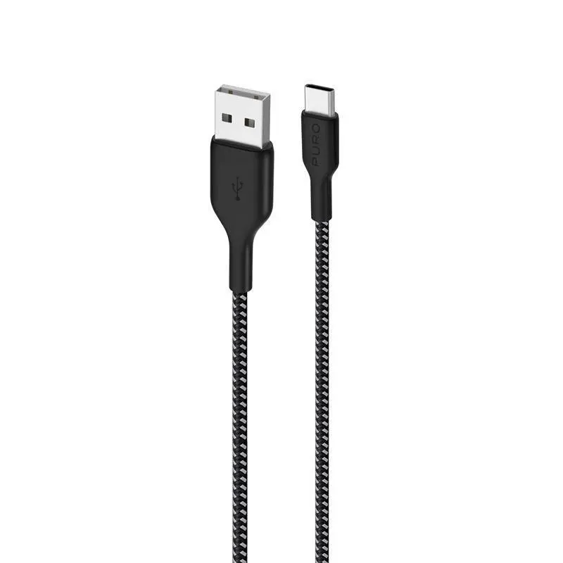 Kabel Puro Fabric Ultra Strong CUSBCFABK3BLK USB-A do USB-C 1,2m Czarny