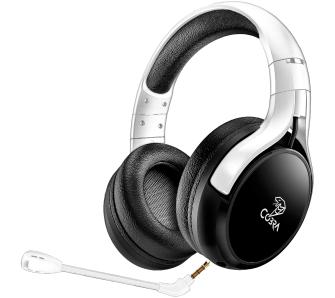 Słuchawki przewodowe z mikrofonem Cobra QSHPS500 Nauszne Czarno-biały