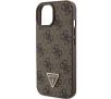 Etui Guess Leather 4G Triangle Strass GUHCP15SP4TDPW do iPhone 15 Brązowy