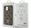 Etui Guess Leather 4G Triangle Strass GUHCP15SP4TDPW do iPhone 15 Brązowy