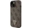 Etui Guess Leather 4G Triangle Strass GUHCP15SP4TDPW do iPhone 15 Brązowy