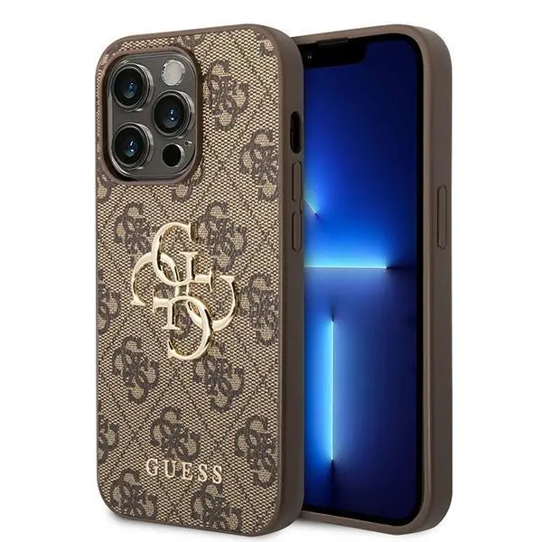 Etui Guess 4G Big Metal Logo GUHCP15L4GMGBR do iPhone 15 Pro Brązowy