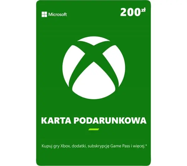 Karta podarunkowa Xbox 200 zł [bon agencyjny] Obecnie dostępne tylko w sklepach stacjonarnych RTV EURO AGDDostęp po opłaceniu zakupu