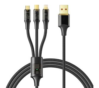 Kabel Mcdodo 3w1 USB do USB-C Lightning microUSB CA-3330 1,2m Czarny