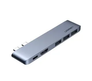 UGREEN CM251 2xUSB-C do 3x USB 3.0, HDMI Szary