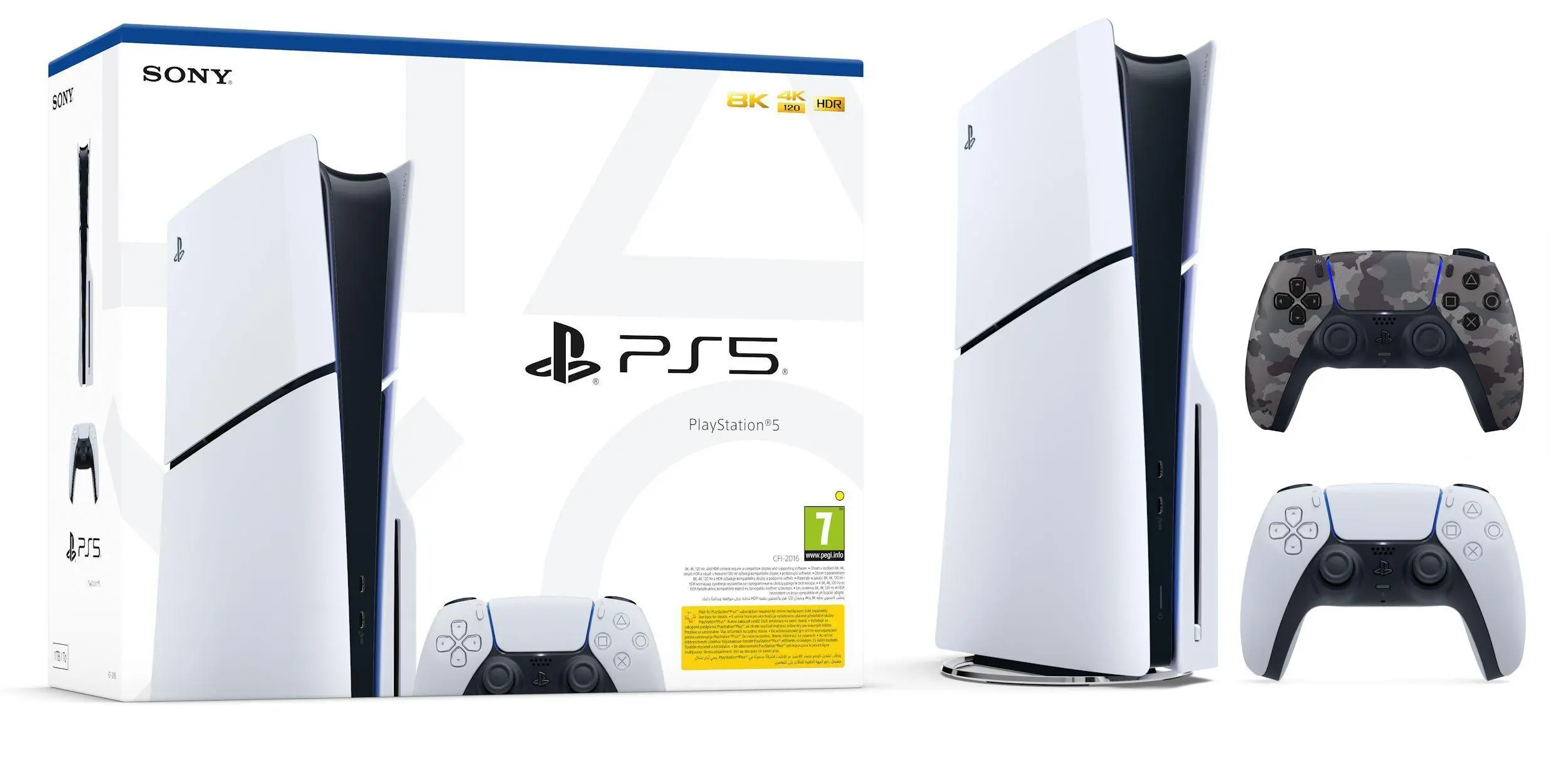Konsola Sony PlayStation 5 Slim D Chassis (PS5) 1TB z napędem + Dodatkowy Pad Szary kamuflaż