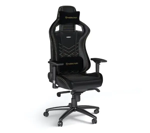 Noblechairs EPIC Black Gold Gamingowy do 120kg Skóra ECO Czarno-złoty - Kup na Raty - RRSO 0%
