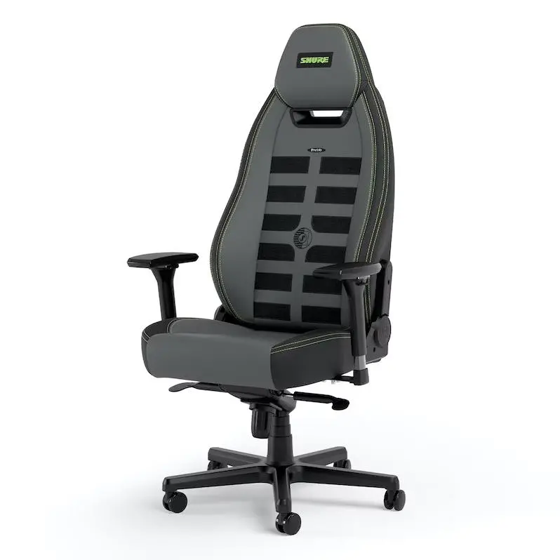 Fotel Noblechairs LEGEND Shure Edition Gamingowy do 150kg Skóra ECO High Tech Szaro-czarny
