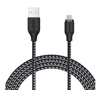 Kabel Aukey USB-A - microUSB 2,0 QC 12W 2m Czarny