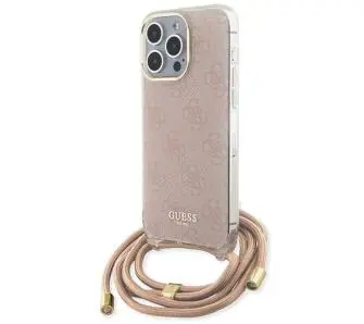 Etui Guess Crossbody Cord 4G Print GUHCP15LHC4SEP do iPhone 15 Pro Różowy
