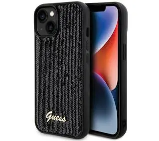 Guess Sequin Script Metal GUHCP14SPSFDGSK do iPhone 14/15/13 Czarny