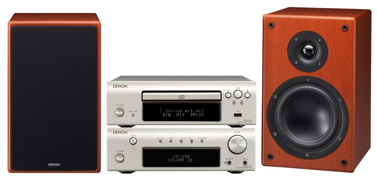 Wieża Denon D-F107 (srebrno-wiśniowy)
