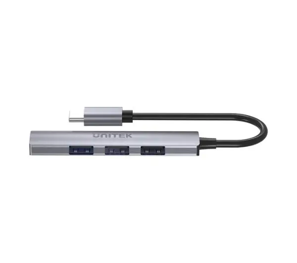Unitek H1208B USB-C 1xUSB-A 5 Gbps, 3xUSB-A 2.0 Szary