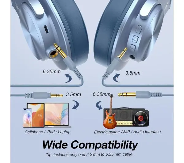 Oneodio Fusion A70 Nauszne Bluetooth 5.2 Niebieski