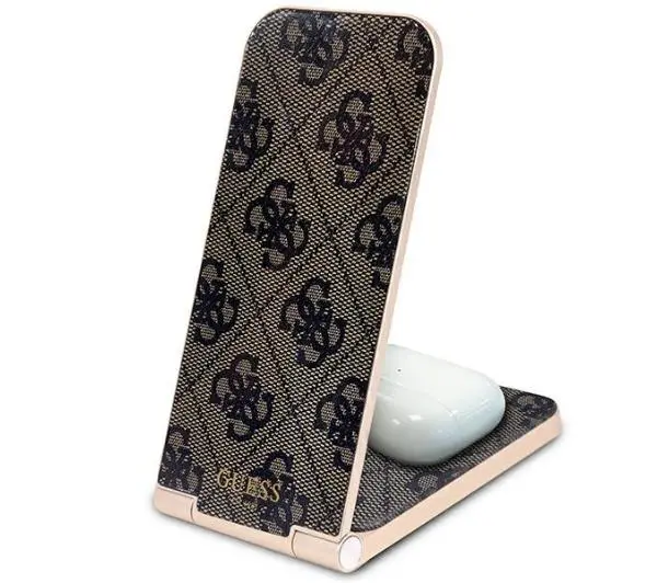 Guess 2w1 15W 4G Pattern MagSafe Brązowy