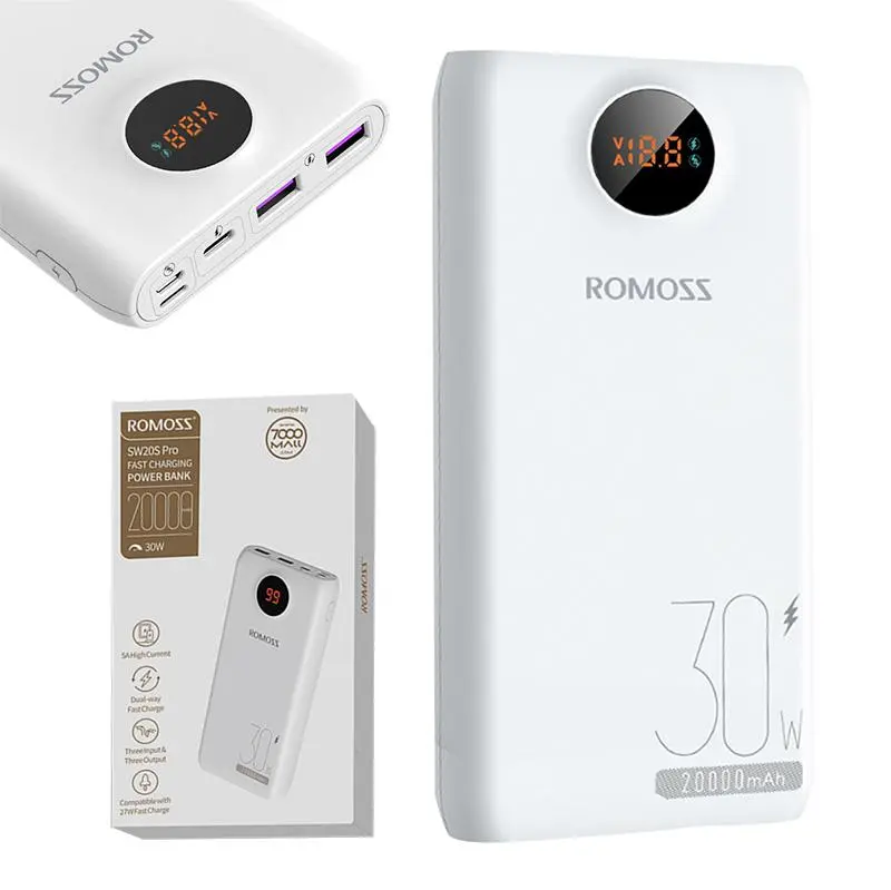 фото Зовнішній акумулятор (павербанк) Romoss SW20S Pro 20000mAh White (PSW20-392-1133H)