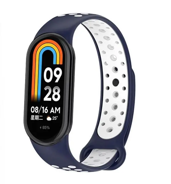 Pasek Beline do Mi Band 8 design Niebiesko-biały