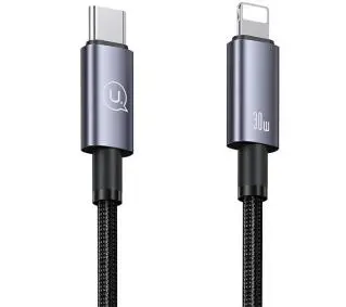USAMS USB-C do Lightning 30W 0,25m Fast Charging Stalowy