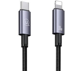 Kabel USAMS USB-C do Lightning 30W 0,25m Fast Charging Stalowy