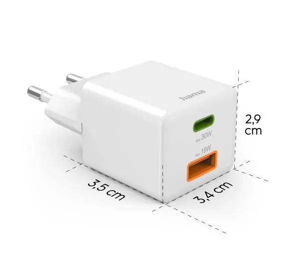 Hama mini 30W PD/QC Biały - ⚡ EURO HIT CENOWY! ⚡
