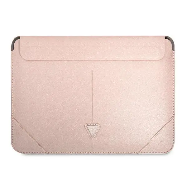 Etui na laptop Guess Saffiano Triangle Logo GUCS16PSATLP 16" Różowy