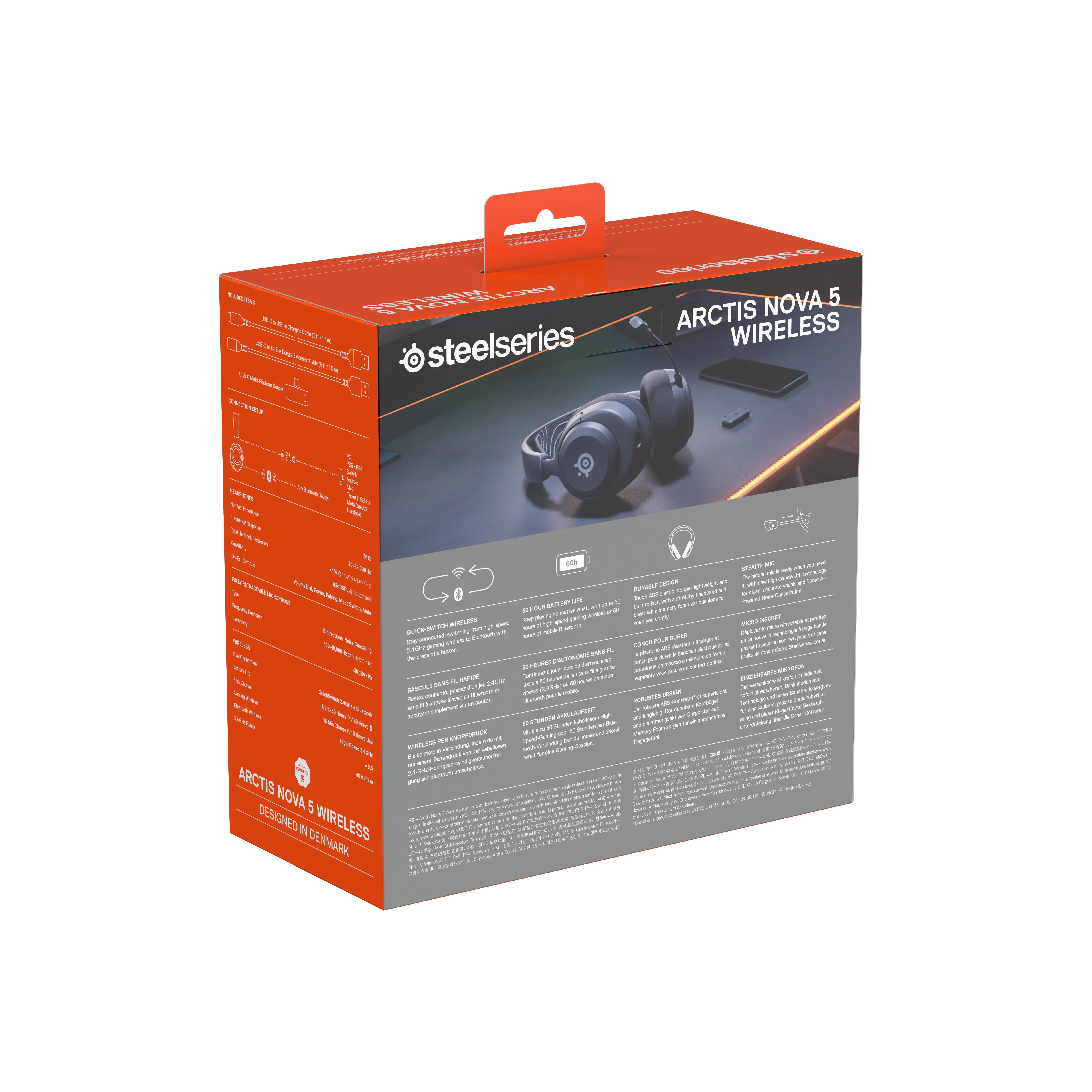 SteelSeries Arctis Nova 5 Wireless ブラック SteelSeries Arctis Nova 5 -słuchawki wi-fi do gier– neodymowe