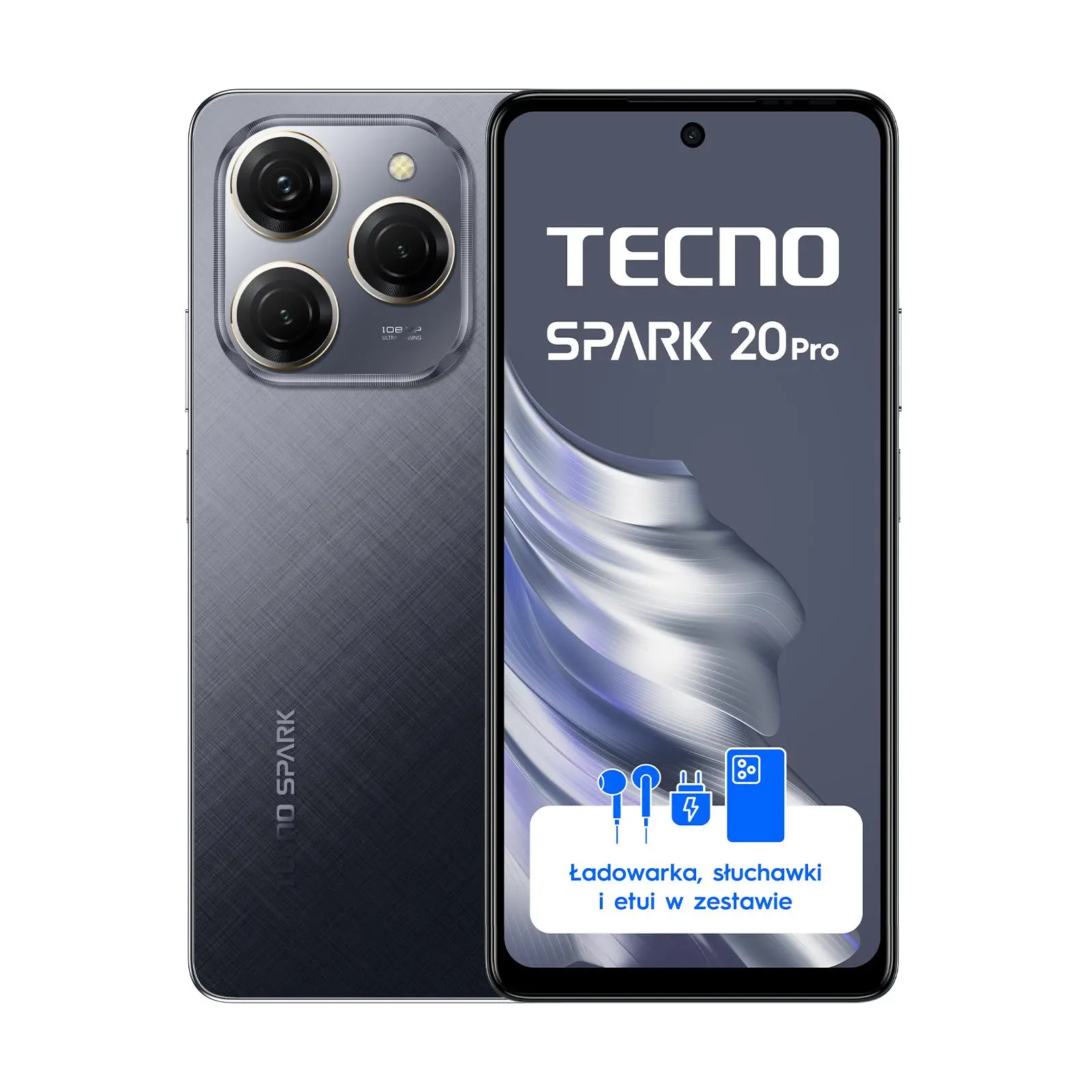 Smartfon Tecno SPARK 20 Pro 12/256GB 6,78" 120Hz 108Mpix Czarny