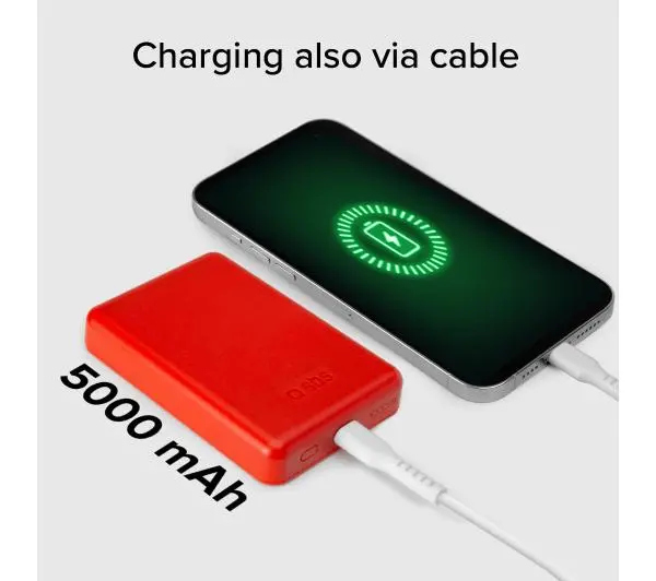 SBS TEBB5000MAG1CR 5000mAh Magsafe 10W Czerwony