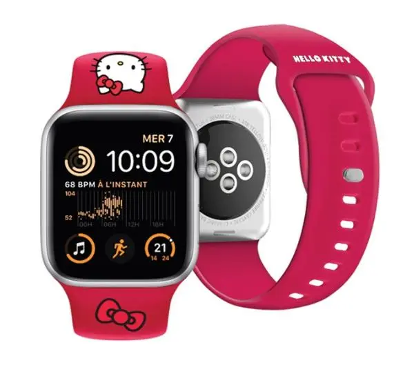 Hello Kitty do Watch 38/40/41mm strap Silicone Kitty Head Czerwony