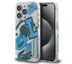 Etui Lacoste Double Layer Patch MagSafe do iPhone 15 Pro Niebieski