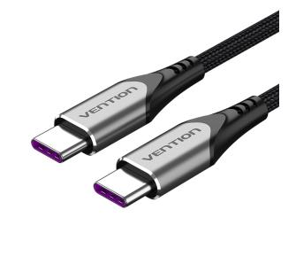 Kabel Vention TAEHD USB-C 2.0 do USB-C PD 100W 0,5m Szary