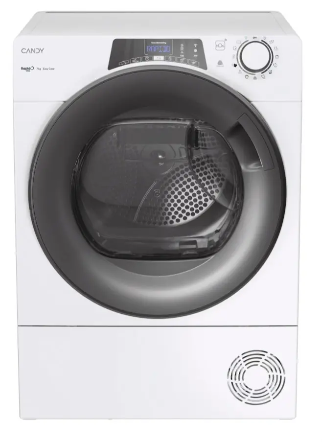 Suszarka Candy RapidÓ Pro RP4 H7A2TRE-S Slim Funkcje AI 46,5cm 7kg Zdalne sterowanie