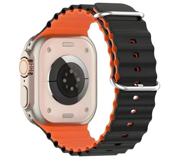 Zdjęcia - Pasek do zegarka Beline Silicone Waves do Apple Watch 42/44/45/49mm Czarno-pomarańczowy