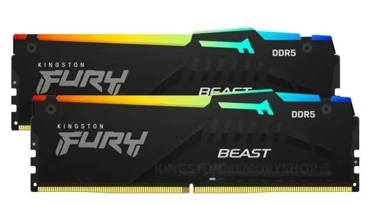 Pamięć RAM Kingston FURY Beast RGB DDR5 16GB (2 x 8GB) 6000 CL36 Czarny