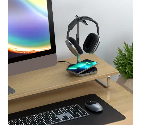 Satechi ST-UCHSMCM 2w1 Headphone Stand with Wireless Charger