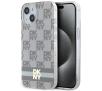 Etui DKNY IML Checkered Mono Pattern & Printed Stripes MagSafe do iPhone 14 Beżowy