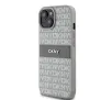 Etui DKNY Hardcase Leather Mono Stripe & Metal Logo do iPhone 15 Beżowy