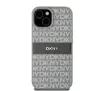 Etui DKNY Hardcase Leather Mono Stripe & Metal Logo do iPhone 15 Beżowy