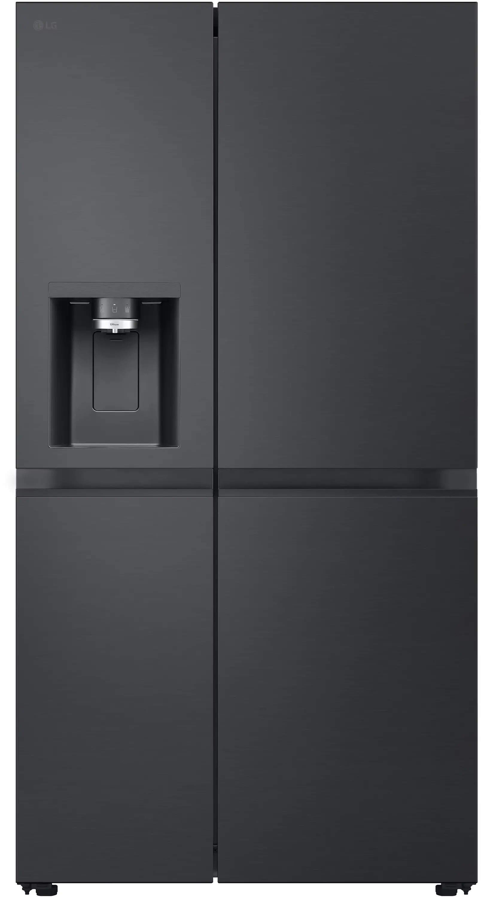 Lodówka LG SBS GSLE91EVAC Funkcje AI Pełny No Frost 179cm Dystrybutor wody Zdalne sterowanie Ciemny grafit stal