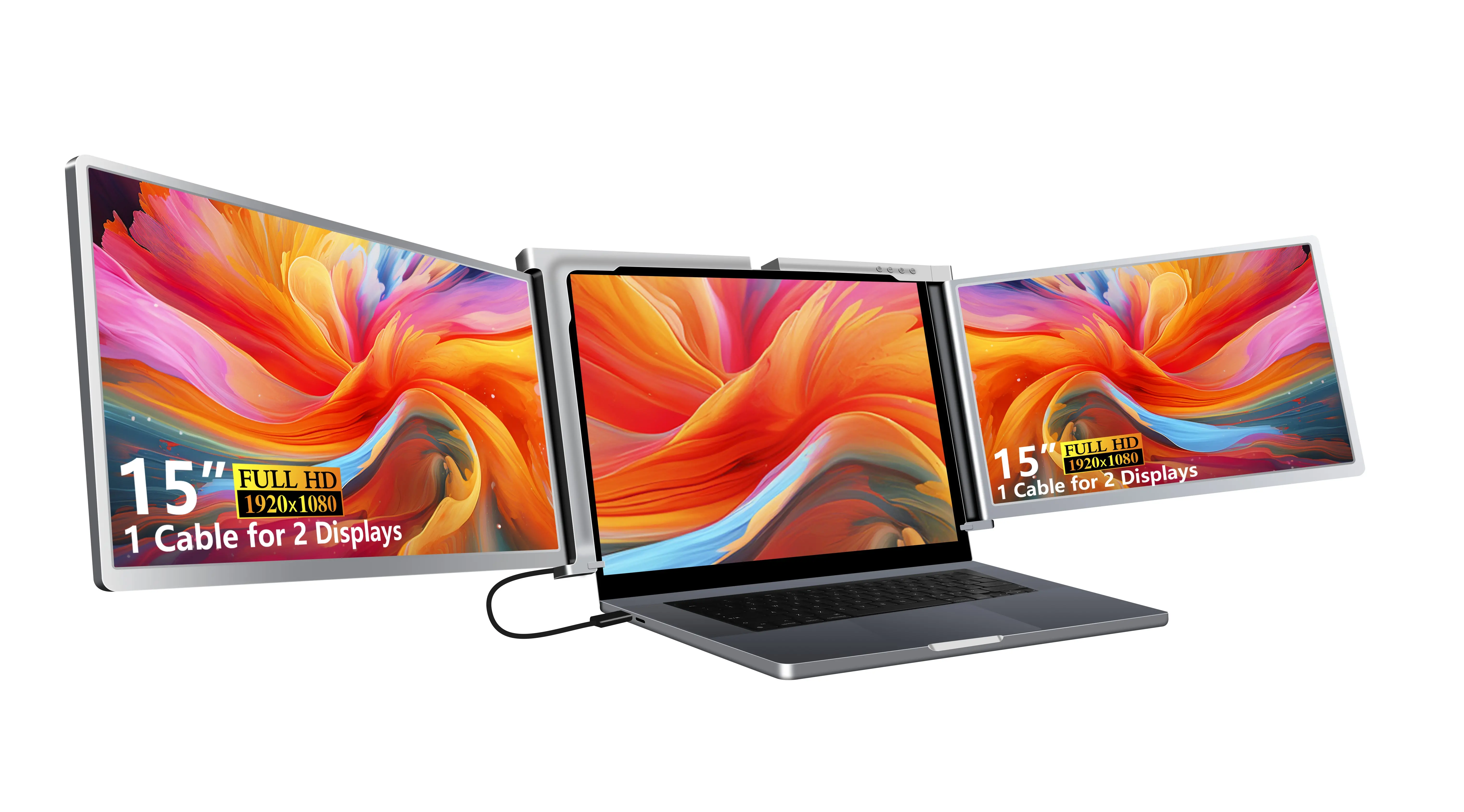 фото Монітор для ноутбука Extralink Triple Screen S600