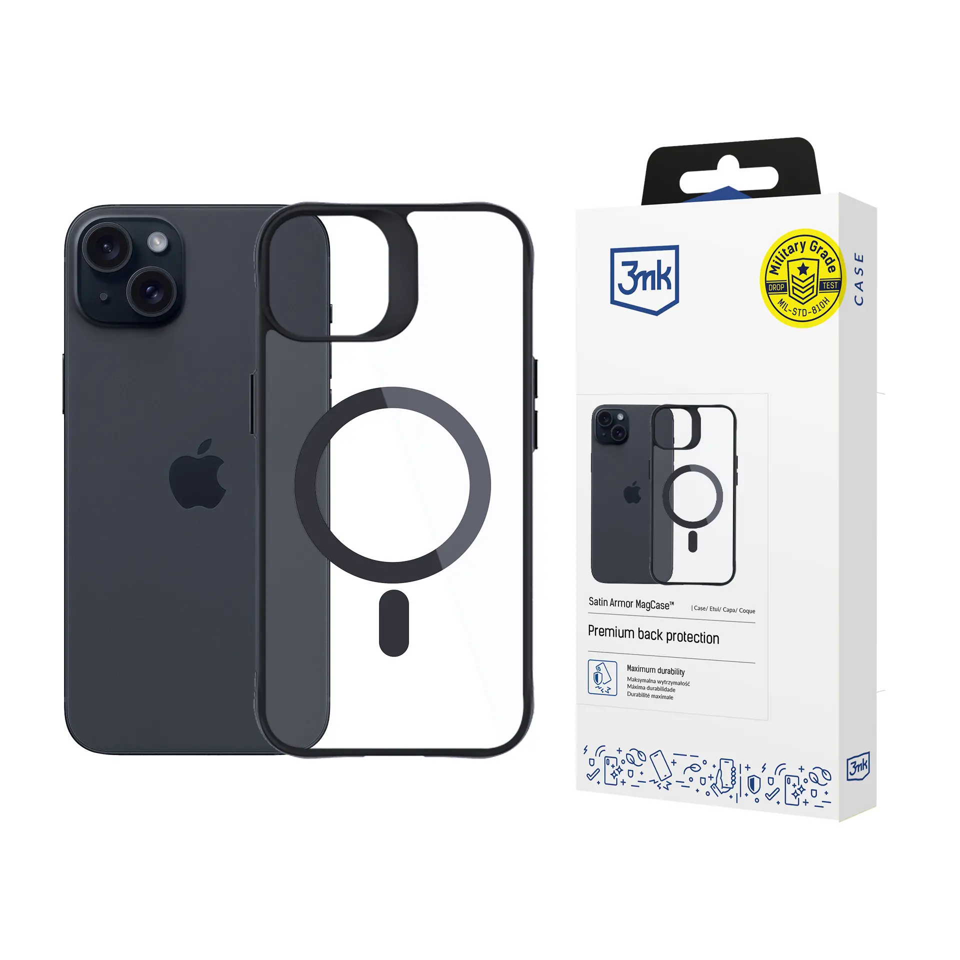 Etui 3mk Satin Armor MagCase do iPhone 15 Plus Czarny