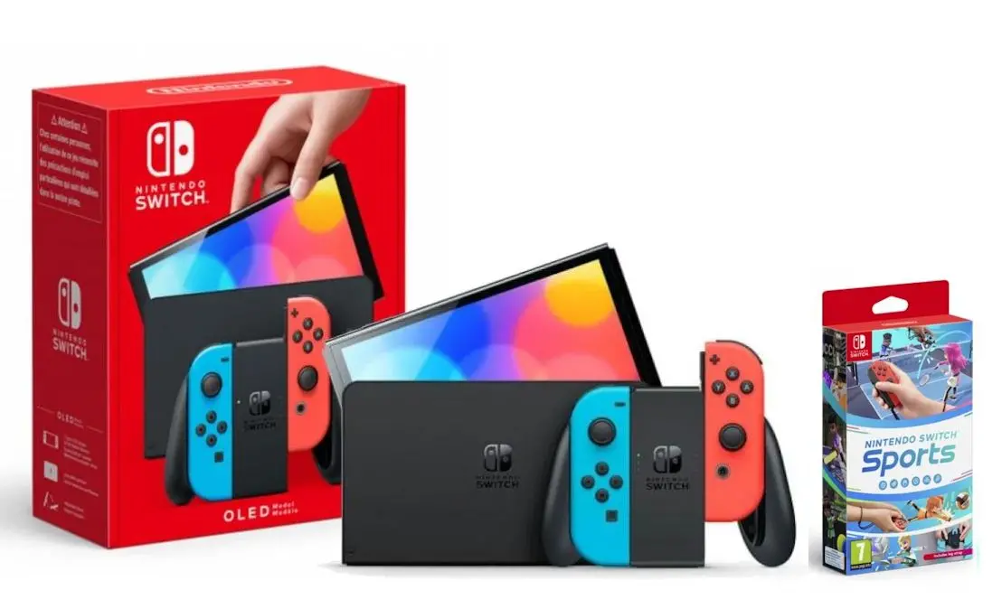 Nintendo Switch OLED Czerwono-niebieski + Switch Sports