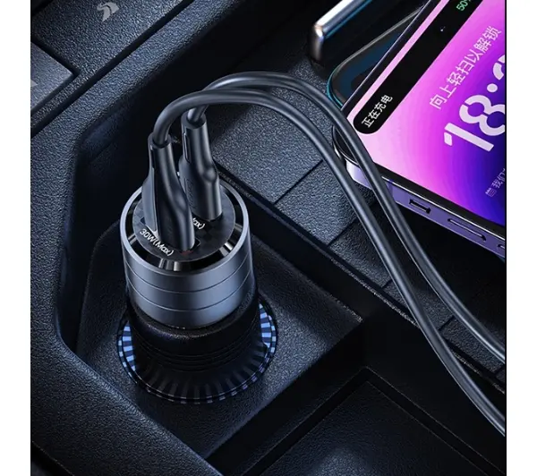 USAMS C36 USB+USB-C 95W Fioletowy