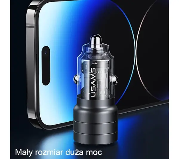 USAMS C36 USB+USB-C 95W Fioletowy