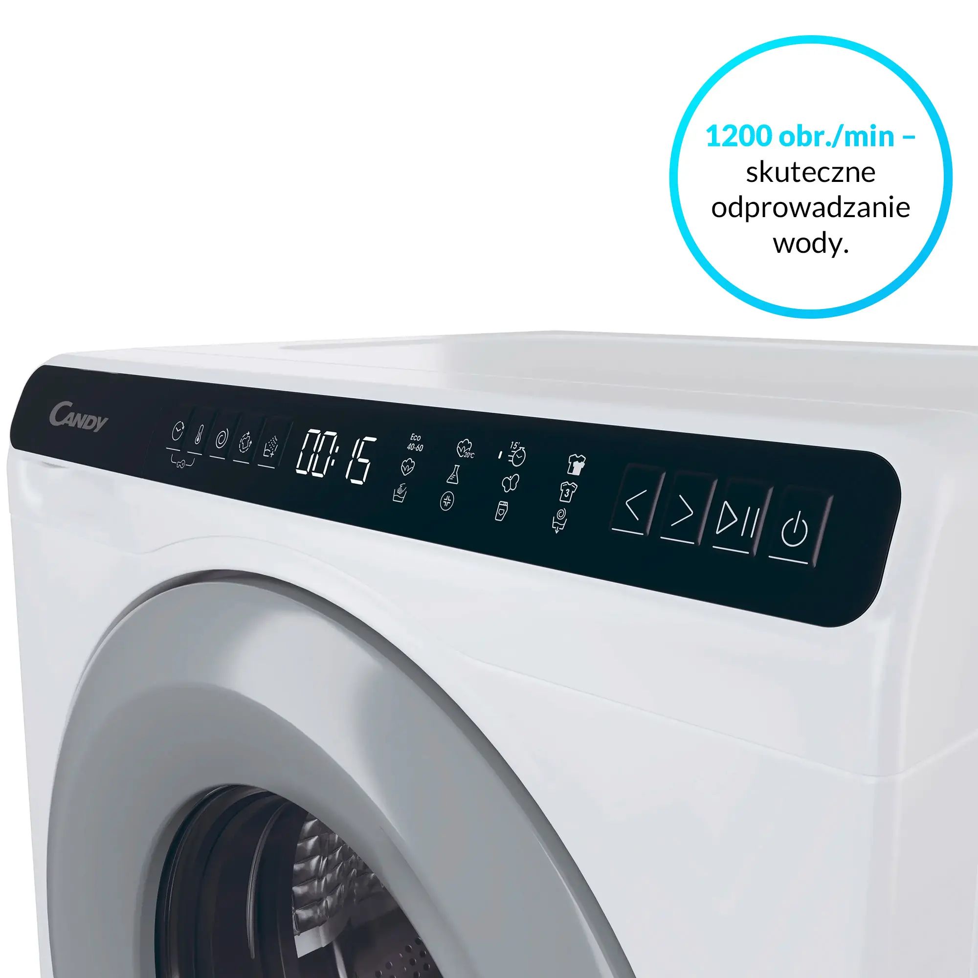 Pralka Candy Mini CW50-BP12307G-S Slim 5kg 1200obr/min