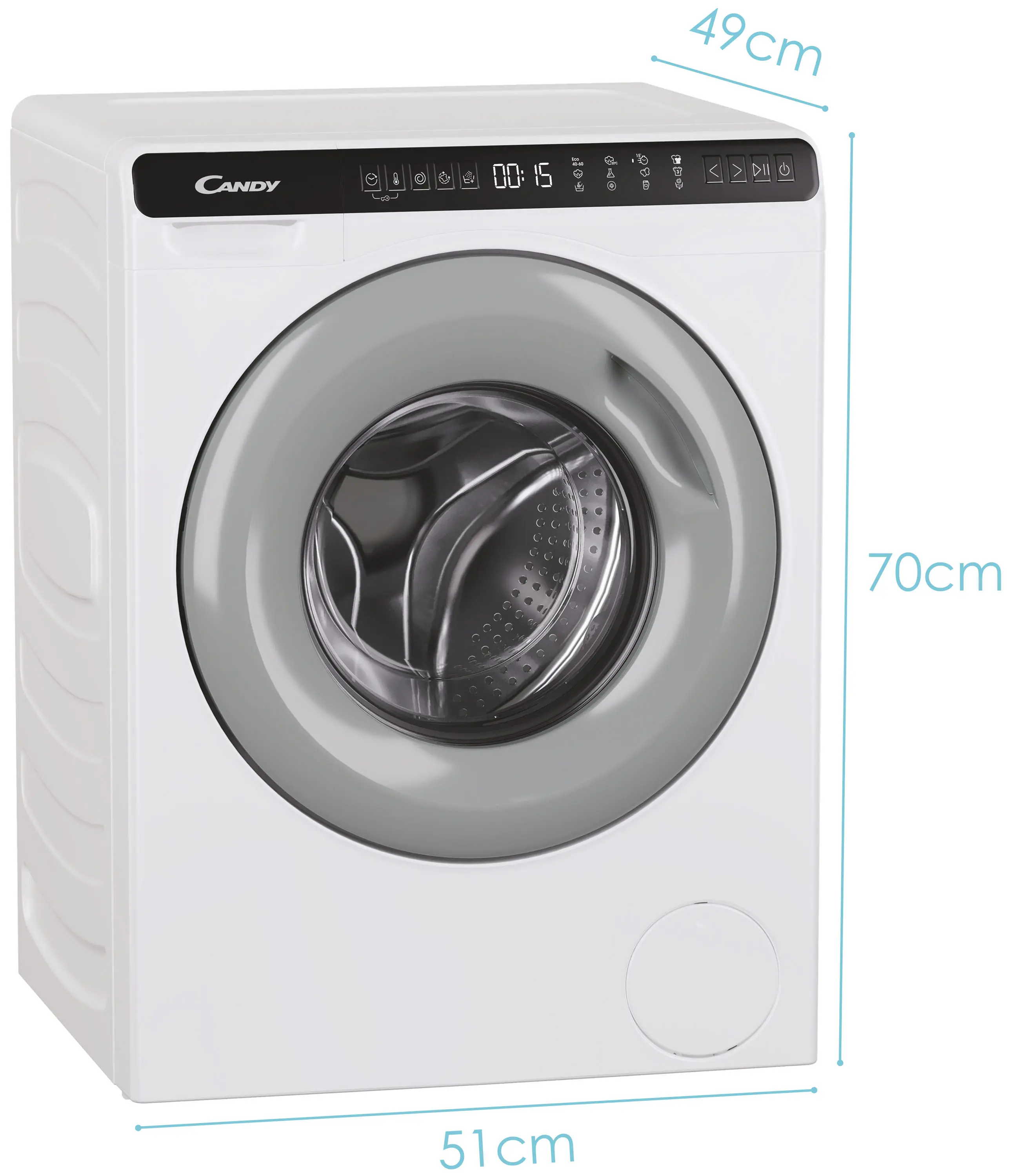 Pralka Candy Mini CW50-BP12307G-S Slim 5kg 1200obr/min