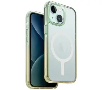 Etui UNIQ Combat Duo Magclick Charging do iPhone 15 Zielono-żółty